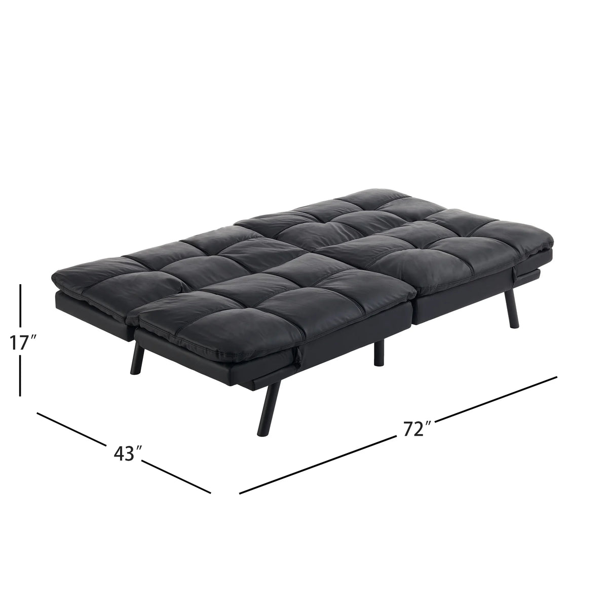 Mainstays Memory Foam Futon with 72",Black