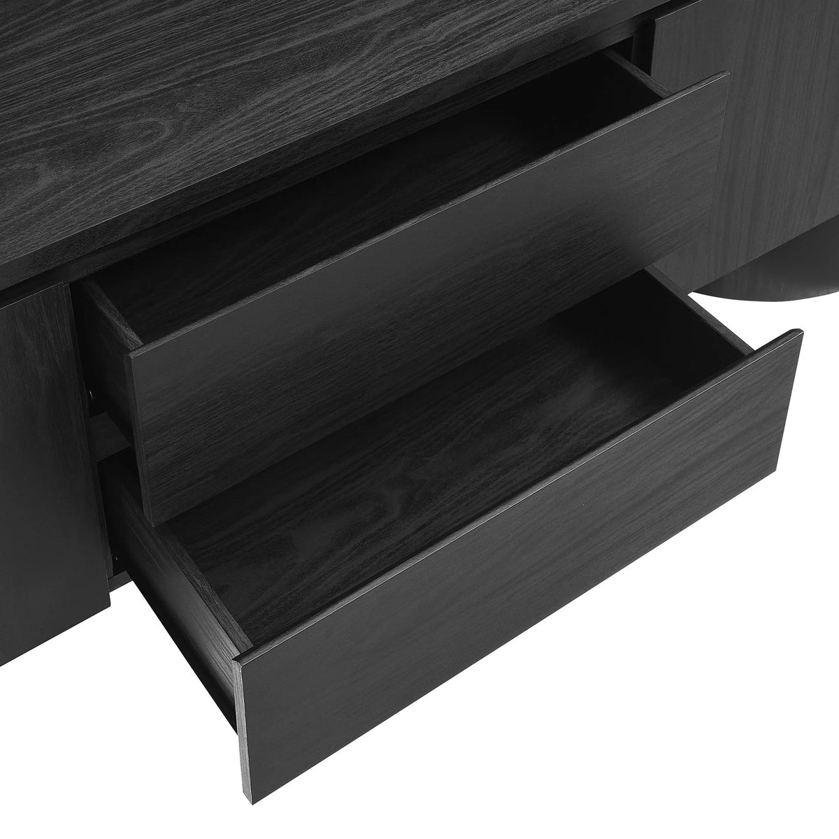 Modway Duval 71 Inch Oval TV Cabinet in Black by Modway