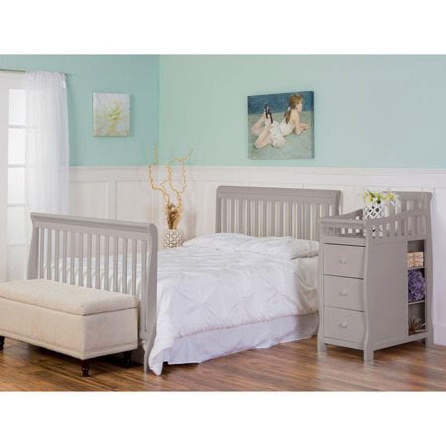 Dream On Me Brody 5-in-1 Convertible Crib Adjustable Mattress Crib & Changer Pearl Gray