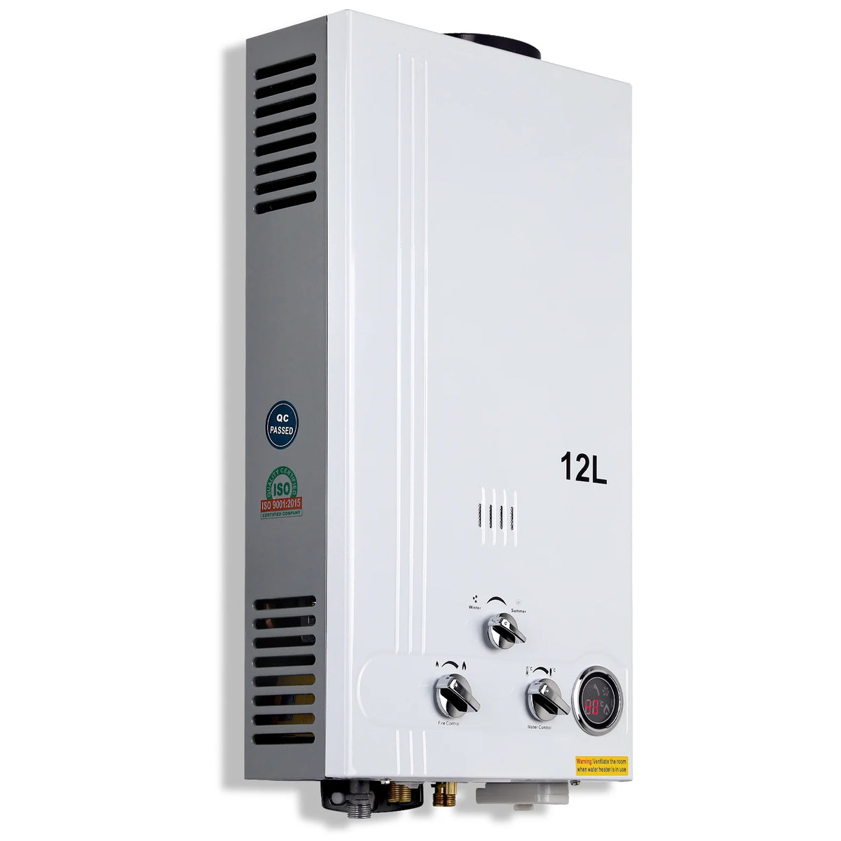 TCFUNDY 4.8 GPM 18L Tankless Water Heater LPG Liquid Propane Gas Instant Hot Boiler with Digital Display