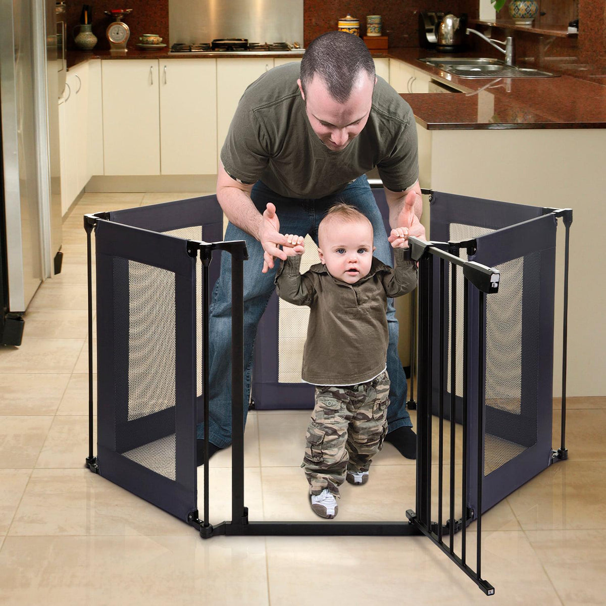 Brooklyn Converta 6 Panel Play-Pen & Wide Barrier Gate