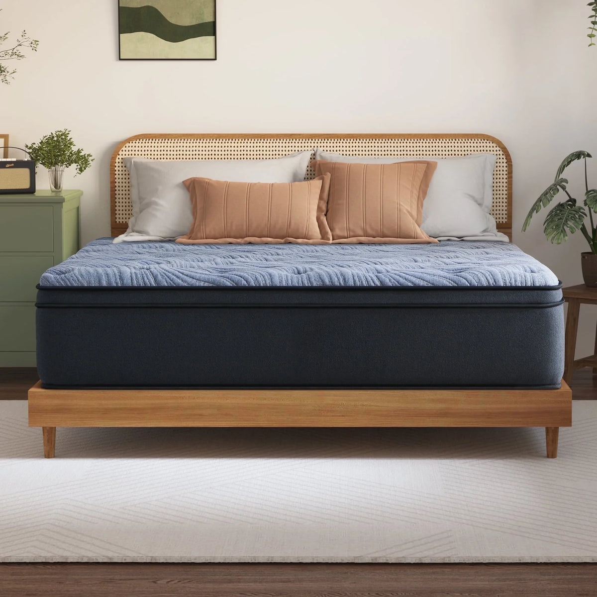 Queen Mattress, JIAVA 12 inch Hybrid Mattress Medium Firm Innerspring Mattress in a Box Queen Size Mattress