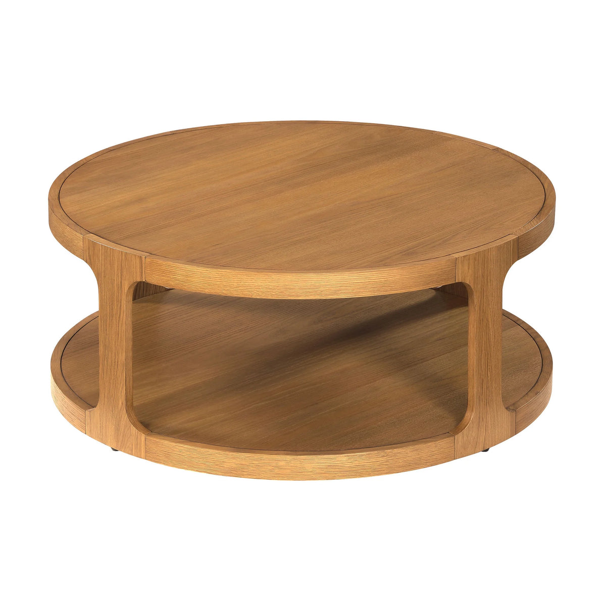 My Texas House Haven Round Coffee Table with Warm Brown Finish