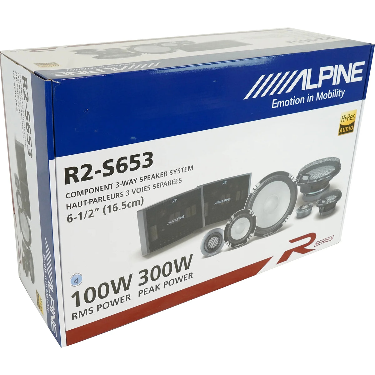Pair Alpine R2-S653 6.5" 3-Way Component Car Audio Speakers High-Resolution