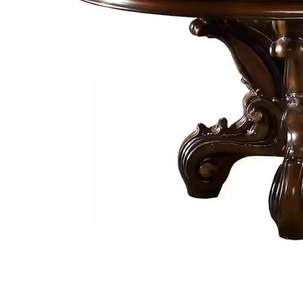 Acme Versailles Round Dining Table w/Single Pedestal, Cherry Finish Indoor