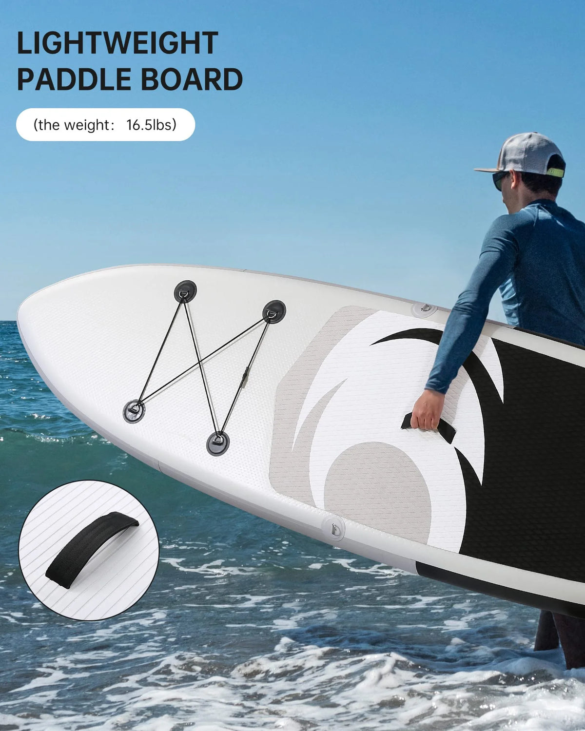 Naipo 10 in Inflatable Stand up Paddle Board 6 in Thick SUP Paddle Board with Paddleboard Accessories Triple Action Pump Fishing Green