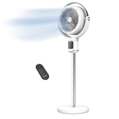 Lasko Whirlwind 7 24-Speed Orbital Motion 25ft/s Airflow Remote Control Pedestal Fan, APDC301