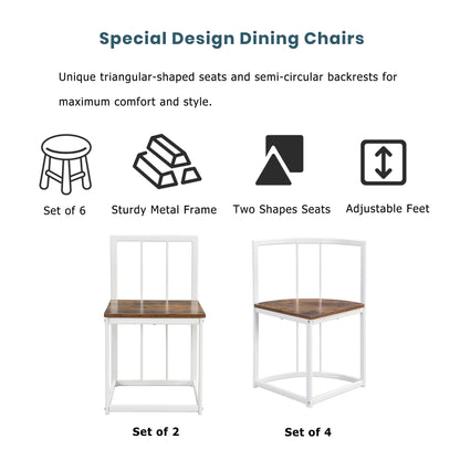 7-Piece Dining Table Set with 6Stools - Industrial Compact Kitchen Table & Chairs Sets, Space-Saving Design for Apartment, Small Space, Breakfast Nook