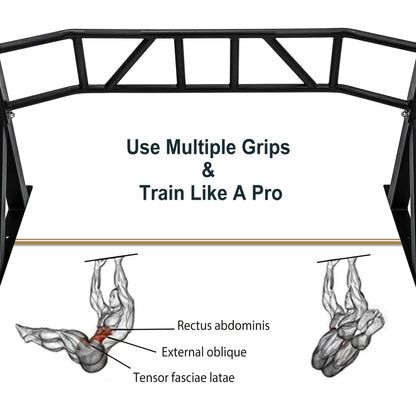 47" Pull Up Bar Wall Mounted Multi-Grip w/Hangers for Punching Strength Training20