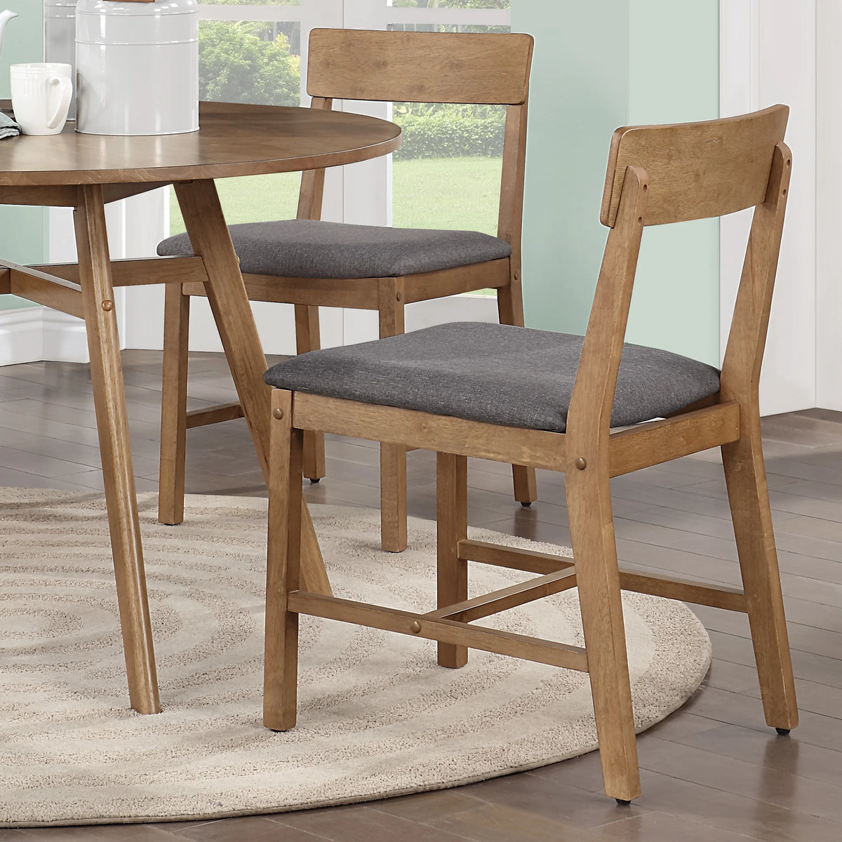 Mainstays 44inch Solid Wood Round Dining Table, Walnut
