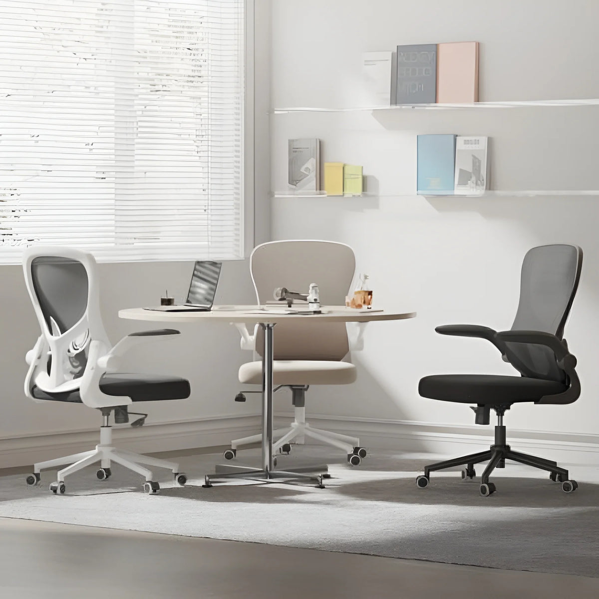 Hbada Office Chair, Ergonomic Desk Chair, Computer Mesh Chair with Lumbar Support and Flip-up Arms, Gray