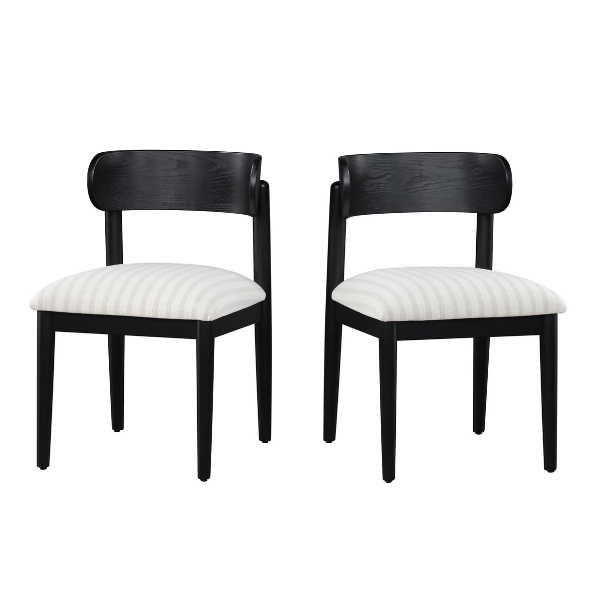 Beautiful Drew Dining Room Chair by Drew Barrymore, Rich Black Finish, 2 Pack