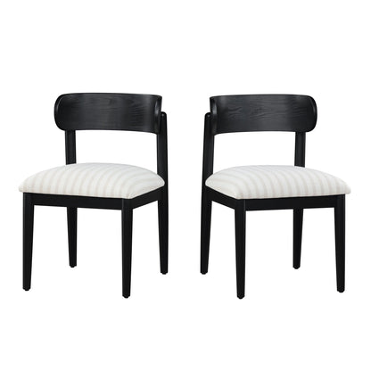 Beautiful Drew Dining Room Chair by Drew Barrymore, Rich Black Finish, 2 Pack