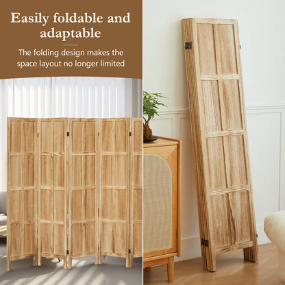 Aletheiawu 4 Panel Room Divider Wall and Folding Privacy Screens No Installation Required White