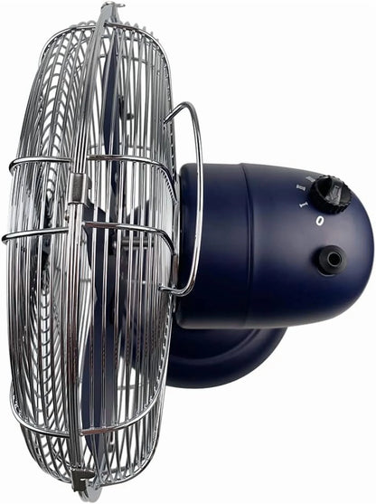 Good Housekeeping Retro All-Metal Table Fan (92618) with 3 Speed Settings, Wide Oscillation, and Carrying Handle