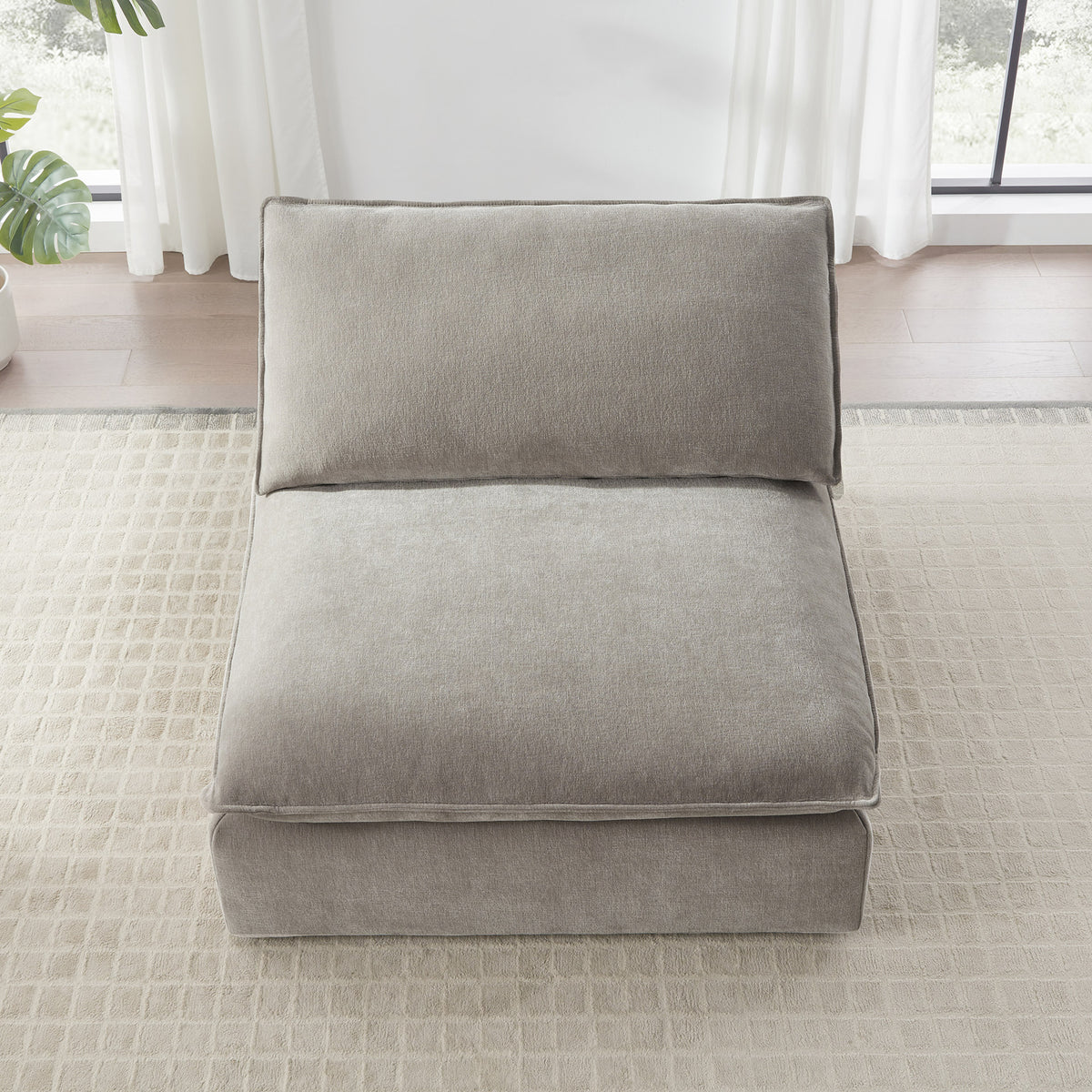 Sereen Fabric Armless Chair, Taupe