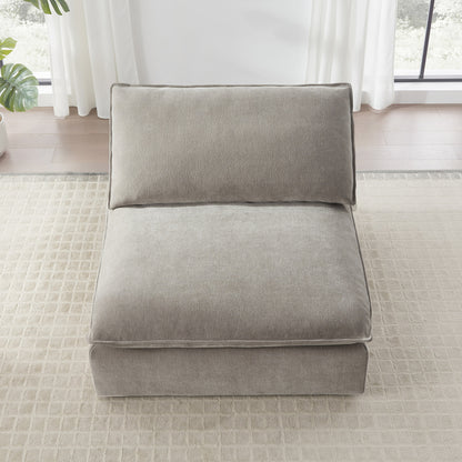 Sereen Fabric Armless Chair, Taupe