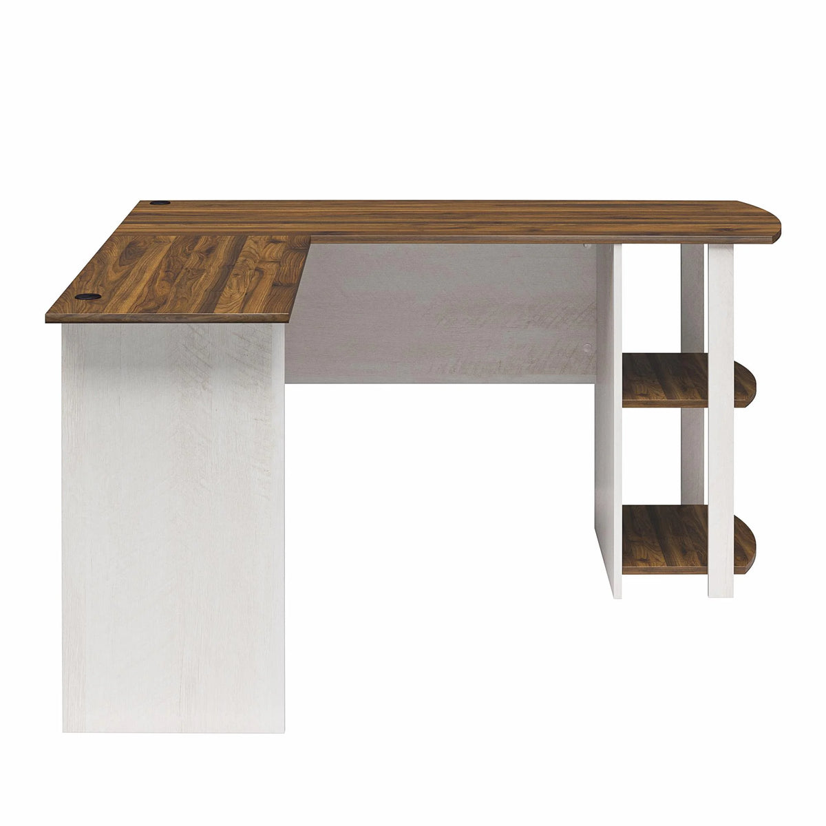 Ameriwood Home L Shaped Desk with Side Storage, Black Oak