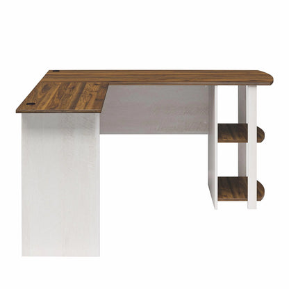 Ameriwood Home L Shaped Desk with Side Storage, Black Oak