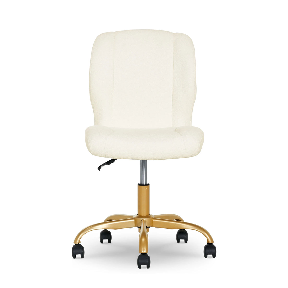 Mainstays Boucl Armless Office Chair for Adults and Teens, Cream