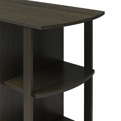 Ameriwood Home L Shaped Desk with Side Storage, Black Oak