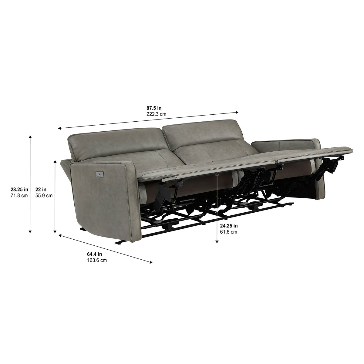 Henredon Keira Leather Zero-gravity Reclining Sofa