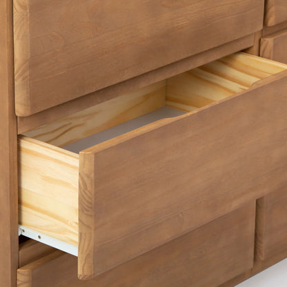 Plank+Beam Solid Wood Farmhouse 6 Drawer Dresser, Barnwood Brown