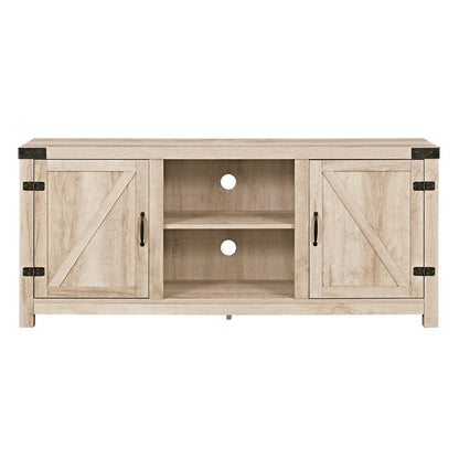 Walker Edison Modern Farmhouse Barn Door TV Stand for TVs up to 65", Grey Wash