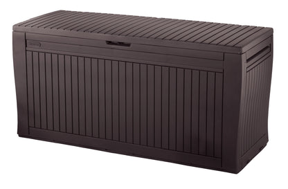 Keter Comfy Outdoor Storage 71-Gallon Resin Deck Box, Espresso Brown