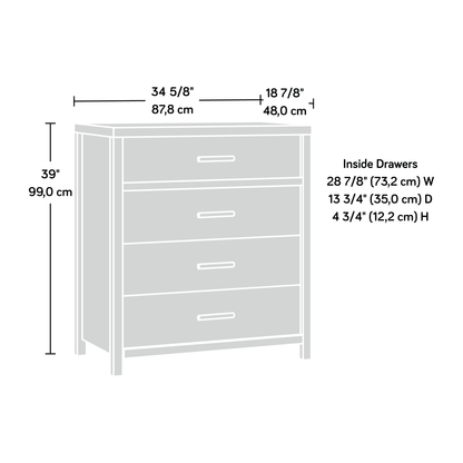 Erie Collection by Sauder 4-Drawer Bedroom Dresser, Timber Oak Finish