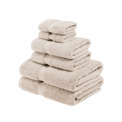 Egyptian Cotton 900 GSM Hotel Quality 6-Piece Towel Set, 2 Face, 2 Hand, and 2 Bath Red