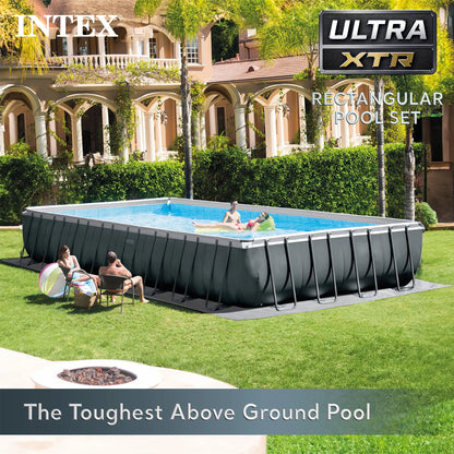 Open Box Intex 32 Ft x 16 Ft x 52 Inch Ultra XTR Rectangular Pool Set w/ Pump
