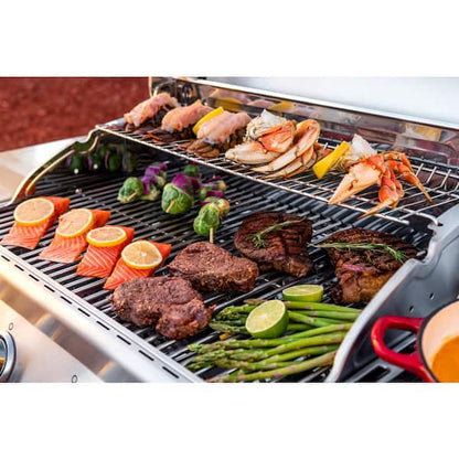 4-Burner Propane Gas Grill in Stainless Steel with Side Burner