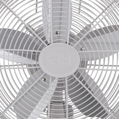 Good Housekeeping Retro All-Metal Table Fan (92618) with 3 Speed Settings, Wide Oscillation, and Carrying Handle