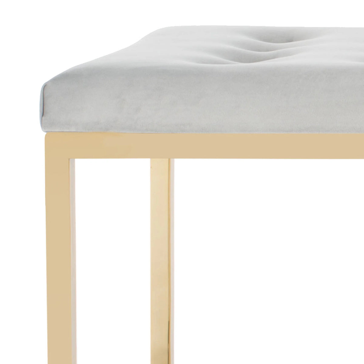 SAFAVIEH Reynolds Contemporary Modern Glam Tufted Bench, Black/Brass