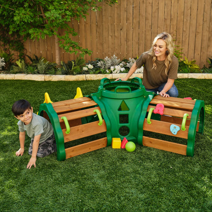 KidKraft Hideout Hollow Toddler Climber with Slide and Peek-a-Book Flap
