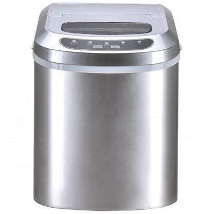 Costway Silver Portable Compact Electric Ice Maker Machine Mini Cube 26lb/Day