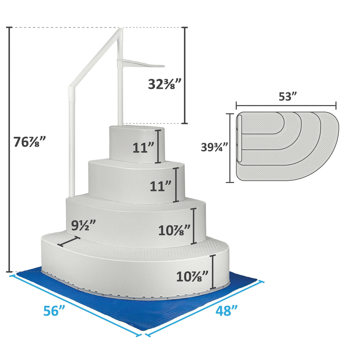 Aqua Select Resin Step in a Box Ultra Sturdy Steps, Oyster Shell White