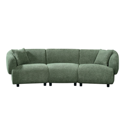 Christopher Knight Home 98.5" Curved Contemporary 3-Seat Sofa with Upholstered Plush Seating, Beige