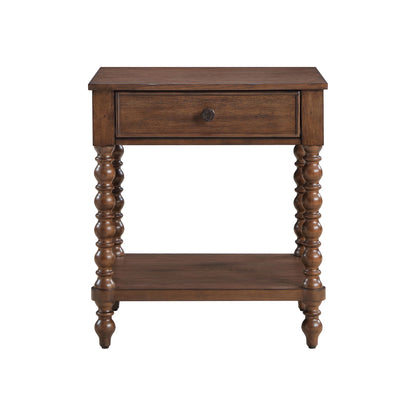 Pioneer Woman Harper Spindle Nightstand with USB Charging Ports, Adults and Teens, White Finish