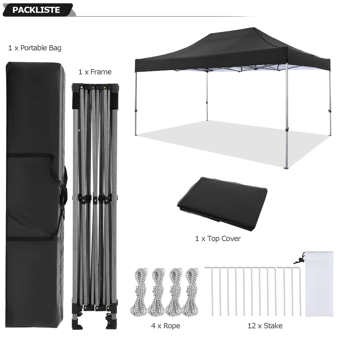 COBIZI 10x15ft Pop up Canopy, Heavy Duty Party Canopy Waterproof Commercial for Outdoor,Black