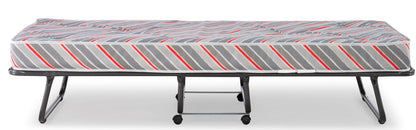 Linon Torino Folding Rollaway Guest Bed with 4" Innerspring Mattress, Cot