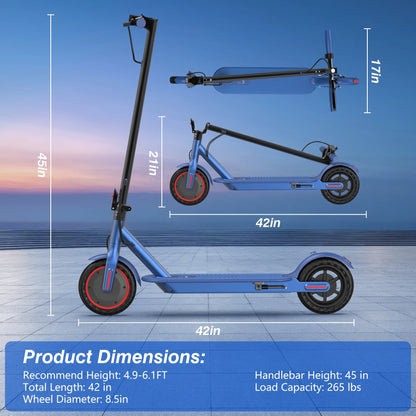 AOVOPRO WHITE ES80 350W 8.5' Foldable Electric Scooter for Adults and Child, 21 Miles Range