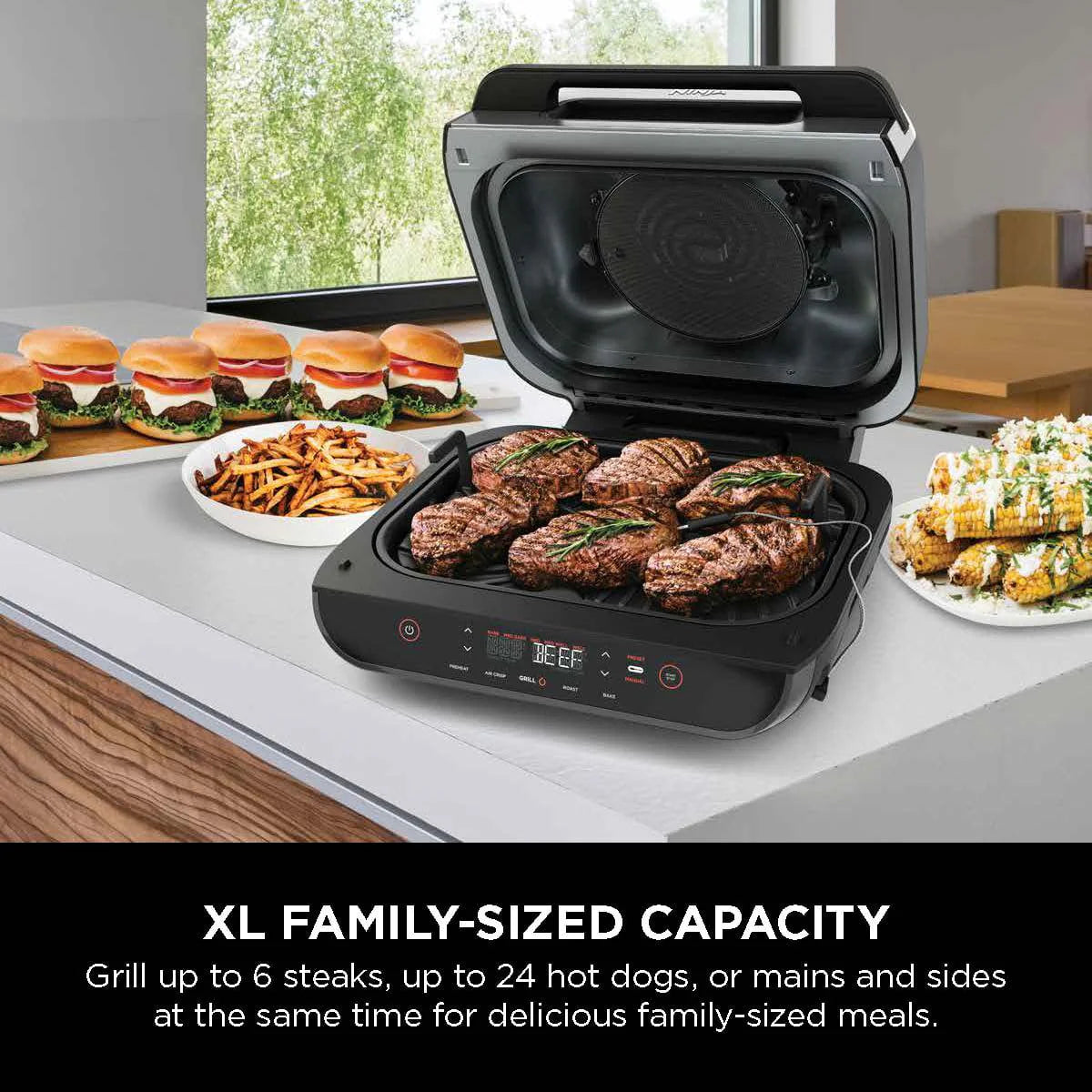 Foodi Smart XL 4-in-1 Indoor Grill with 4-Quart Air Fryer, Roast, Bake, and Smart Cook System, FG550