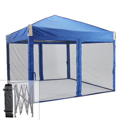 Aoodor 12'x12' Pop Up Canopy with Removable Mesh Sidewalls, Outdoor Portable Instant Shelter Tent-Black