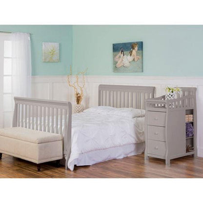 Dream On Me Brody 5-in-1 Convertible Crib Adjustable Mattress Crib &amp; Changer Pearl Gray