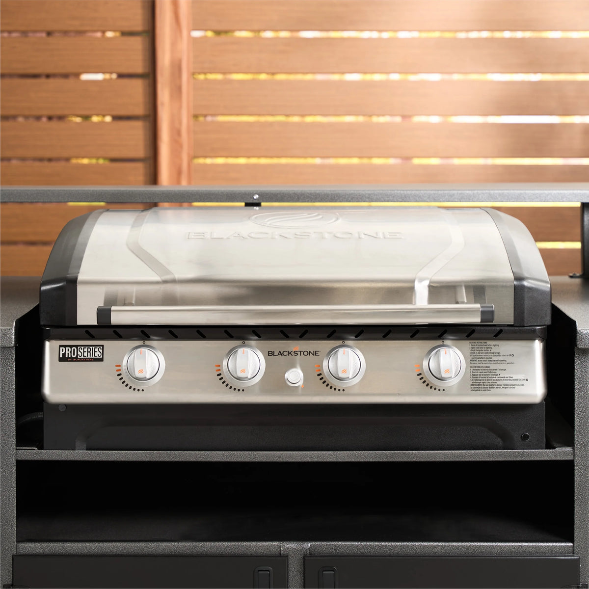 Blackstone Pro Series 4-Burner 36" Propane Omnivore Drop-in Outdoor Griddle with Hood