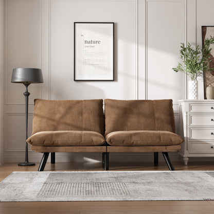 PAPROOS Convertible Sofa Bed, Folding Futon Sofa Bed, Upholstered Sofa Bed Couch, Loveseat Sleeper Sofa for Small Space, Apartment, Living Room, Cream