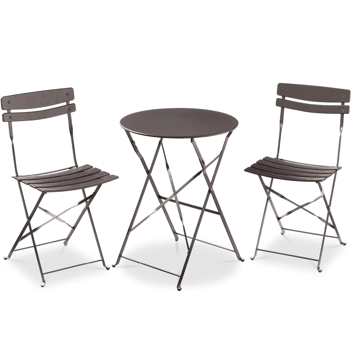 Best Choice Products 3-Piece Small Bistro Set, Folding Patio Furniture Set of 2 Chairs and Table - Black