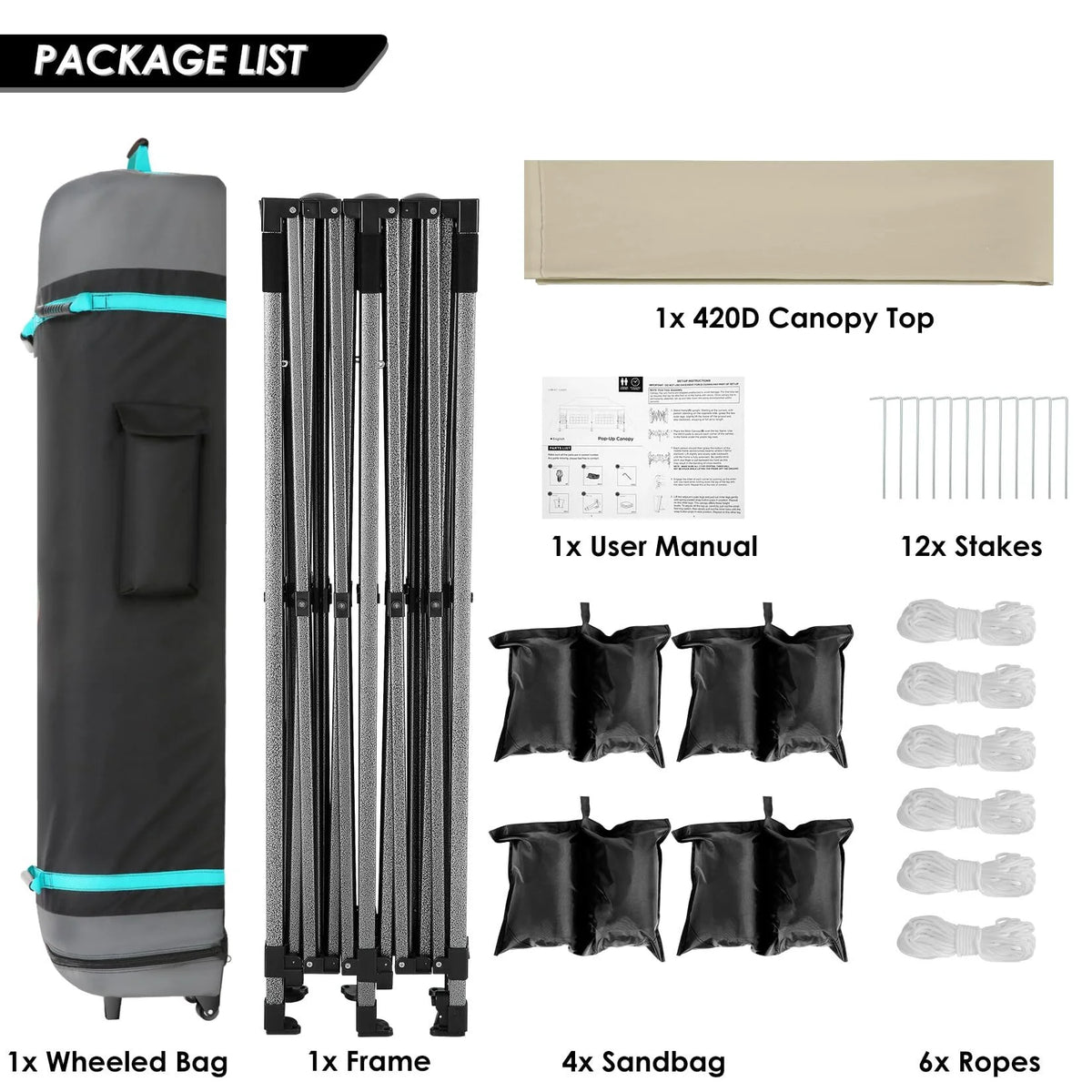 COBIZI 10x15ft Pop up Canopy, Heavy Duty Party Canopy Waterproof Commercial for Outdoor,Black